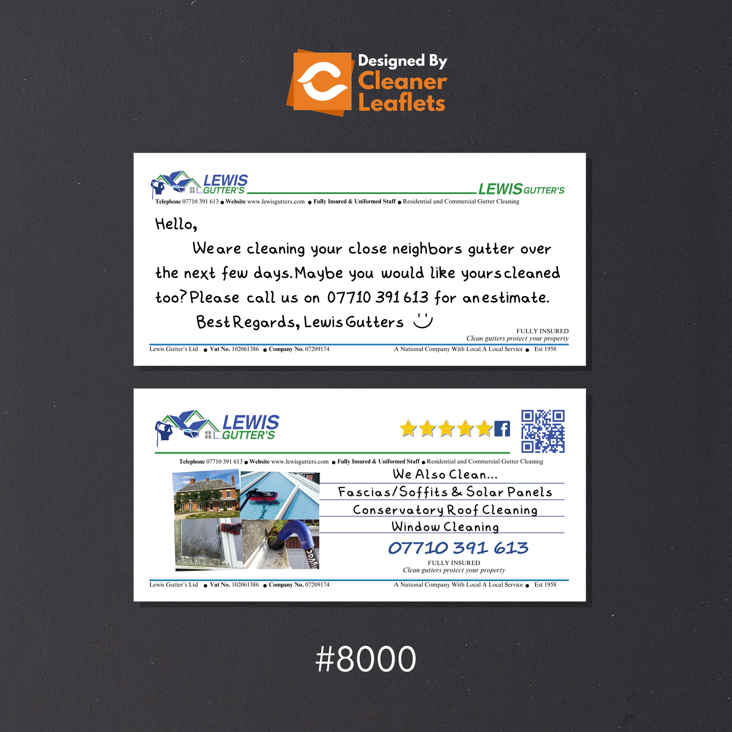 DL Sized Leaflets - (Like Ben's Gutters) - Design & Print