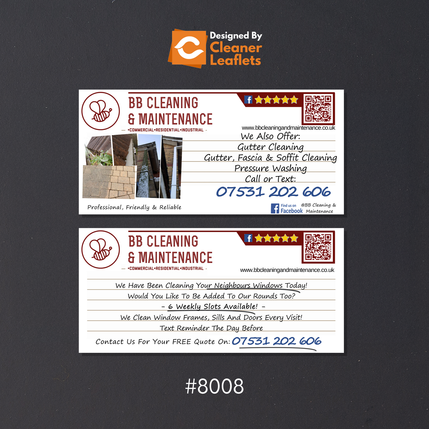 DL Sized Leaflets - (Like Ben's Gutters) - Design & Print